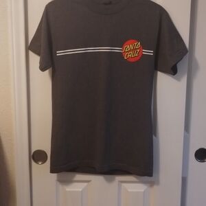 Santa Cruz Skateboards Charcoal Tee with Red Logo